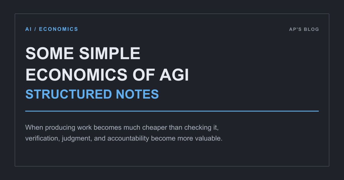 Some Simple Economics of AGI: Structured Notes
