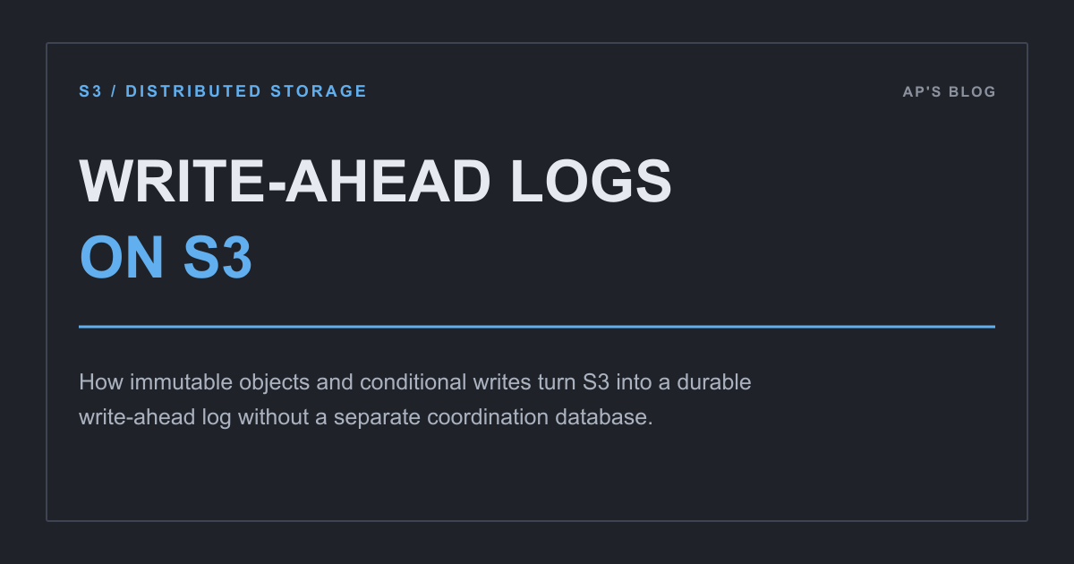 Write-Ahead Logs on S3